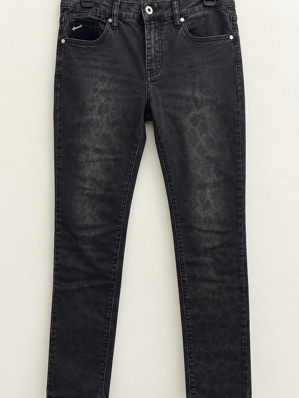 Title: Linea Tre Black Tonal Leopard Print Jeans – Size M/42
